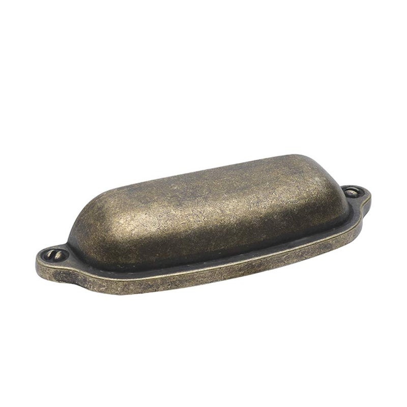 HARPOON Cup Handle Pulls Kitchen Drawer Cabinet Hardware European Style 3 Inch 10 Pack Antique Brass - Image 1